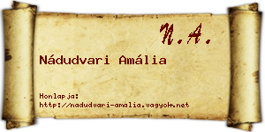 Nádudvari Amália névjegykártya
